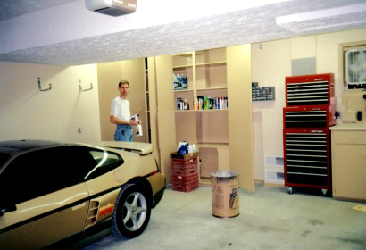 Garage is Finished and Painted in Oil-Based Trim Paint, Latex-Based Wall Paint